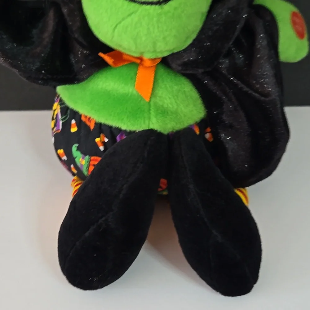 Animated Halloween Decor Green Witch Plush